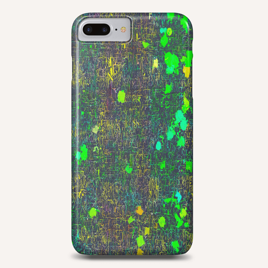 psychedelic abstract art texture background in green yellow black Phone Case by Timmy333