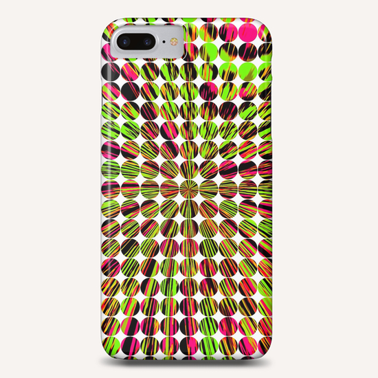 geometric circle abstract pattern in green and pink Phone Case by Timmy333