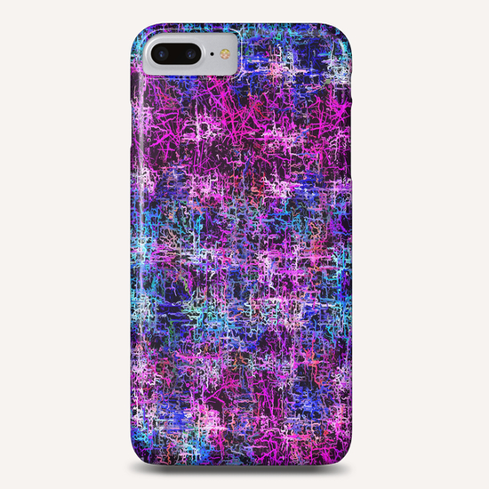 psychedelic abstract art pattern texture background in pink blue black Phone Case by Timmy333