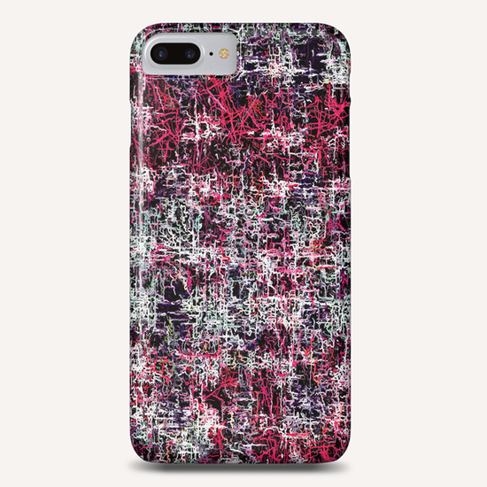 psychedelic abstract art pattern texture background in red pink black Phone Case by Timmy333