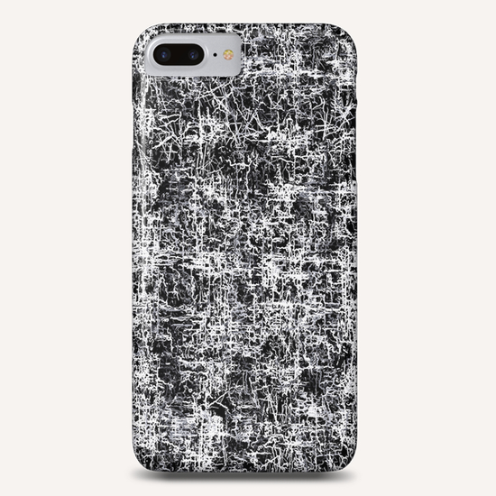 psychedelic abstract art texture background in black and white Phone Case by Timmy333