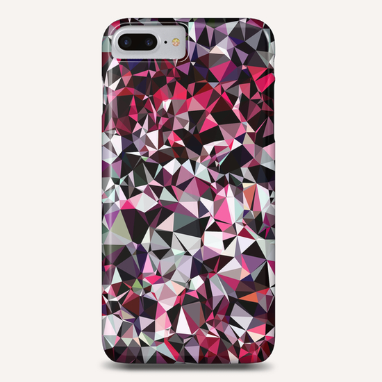 geometric triangle polygon pattern abstract in red pink black Phone Case by Timmy333