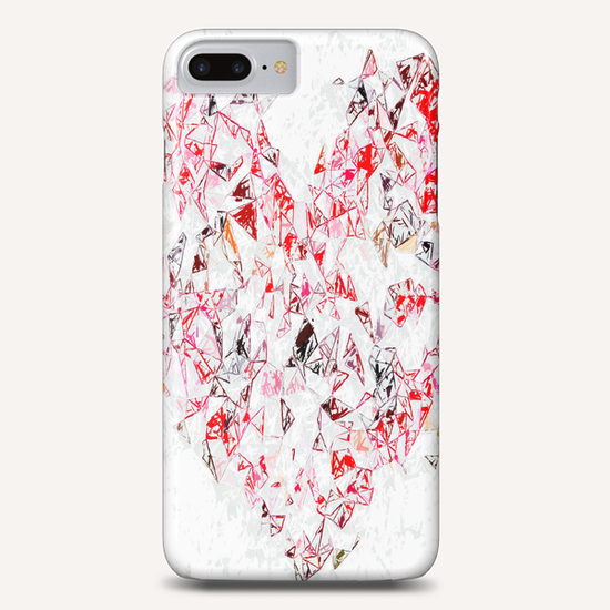 red heart shape abstract with white abstract background Phone Case by Timmy333