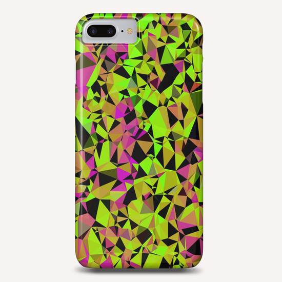 geometric triangle pattern abstract in green black pink Phone Case by Timmy333