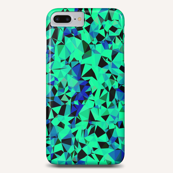 geometric triangle pattern abstract in green blue black Phone Case by Timmy333