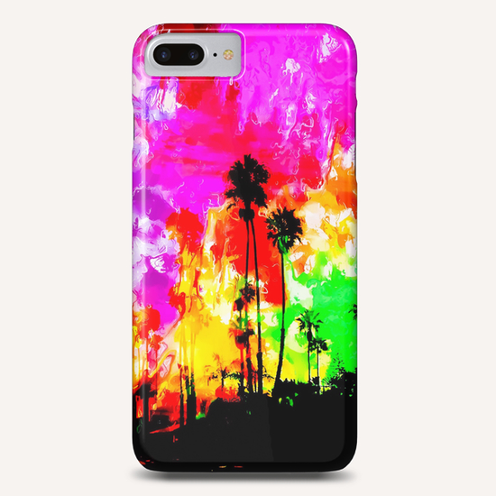 palm tree at the California beach with colorful painting abstract background Phone Case by Timmy333