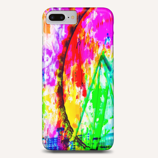 ferris wheel in the city at Las Vegas, USA with colorful painting abstract background Phone Case by Timmy333