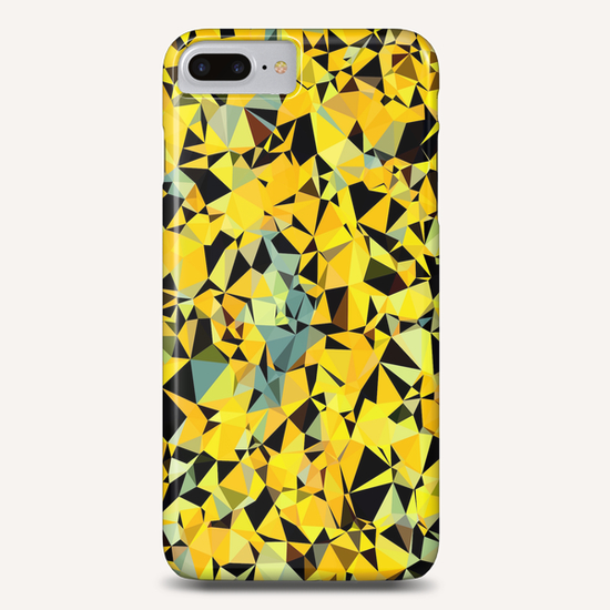 geometric triangle pattern abstract in yellow green black Phone Case by Timmy333