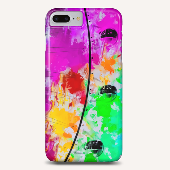 ferris wheel with pink blue green red yellow painting abstract background Phone Case by Timmy333