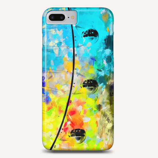 ferris wheel with blue yellow green painting texture abstract background Phone Case by Timmy333