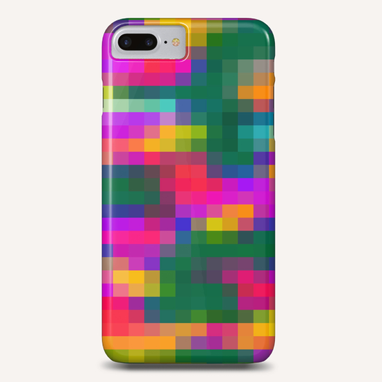 pink blue green orange yellow and purple pixel background Phone Case by Timmy333