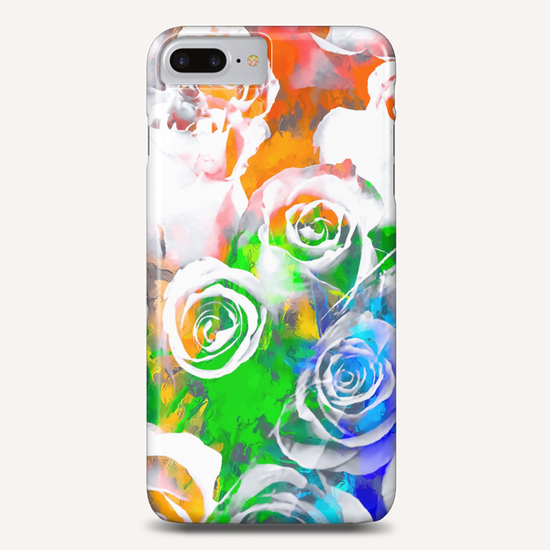 rose texture pattern abstract with splash painting in blue green orange Phone Case by Timmy333