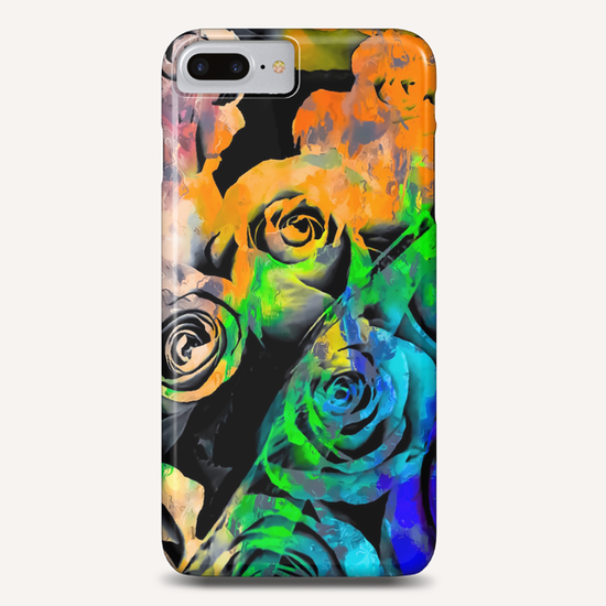 rose texture pattern abstract with splash painting in orange green blue purple Phone Case by Timmy333