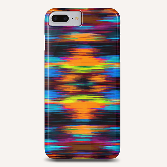 vintage psychedelic geometric abstract pattern in orange brown blue yellow Phone Case by Timmy333