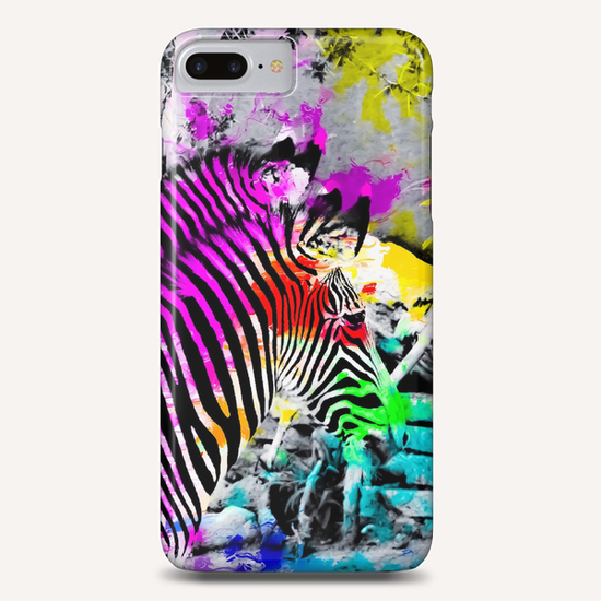 colorful zebra with painting texture abstract in pink yellow blue green Phone Case by Timmy333