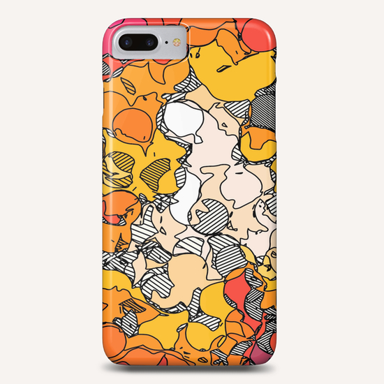 psychedelic graffiti drawing and painting circle pattern in pink orange and yellow Phone Case by Timmy333