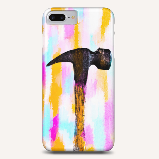 hammer with colorful painting abstract background in pink orange blue Phone Case by Timmy333