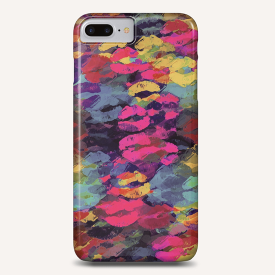 pink red yellow and purple kisses lipstick abstract background Phone Case by Timmy333