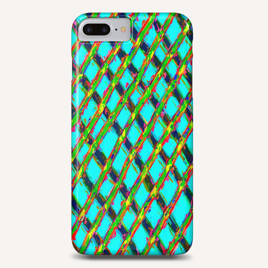 line pattern painting abstract background in blue green red yellow Phone Case by Timmy333