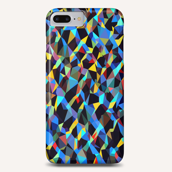 psychedelic geometric triangle polygon pattern abstract background in blue yellow red Phone Case by Timmy333