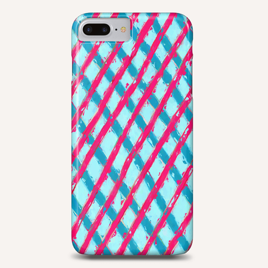 line pattern painting abstract background in blue and red Phone Case by Timmy333