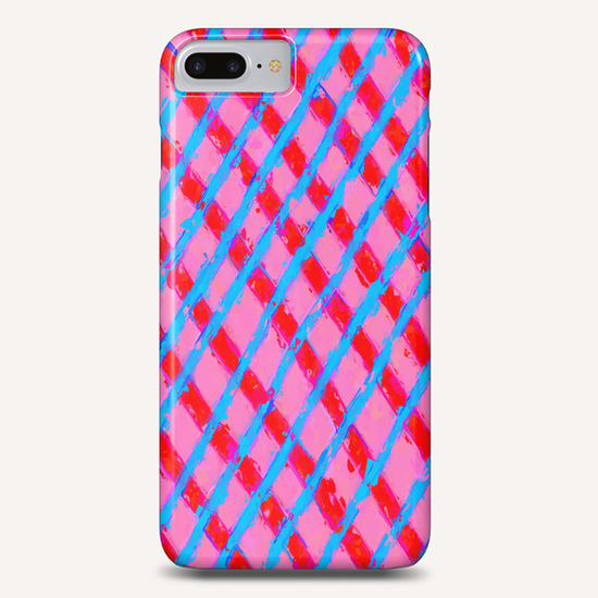 line pattern painting abstract background in pink red blue Phone Case by Timmy333