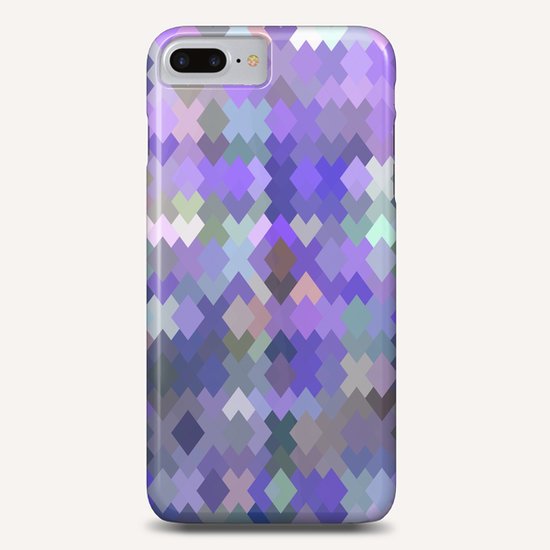 geometric square pixel pattern abstract in purple and pink Phone Case by Timmy333