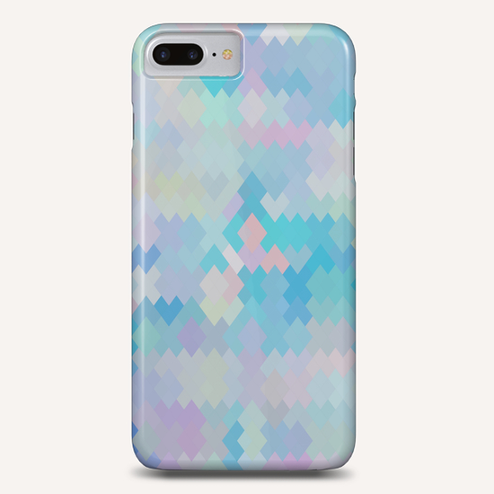 geometric square pixel pattern abstract in blue and pink Phone Case by Timmy333