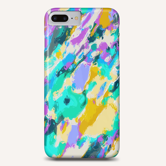 camouflage pattern painting abstract background in green blue purple yellow Phone Case by Timmy333