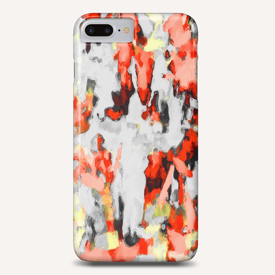 splash painting texture abstract background in red pink yellow black Phone Case by Timmy333