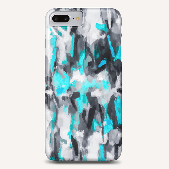 splash painting texture abstract background in blue and black Phone Case by Timmy333