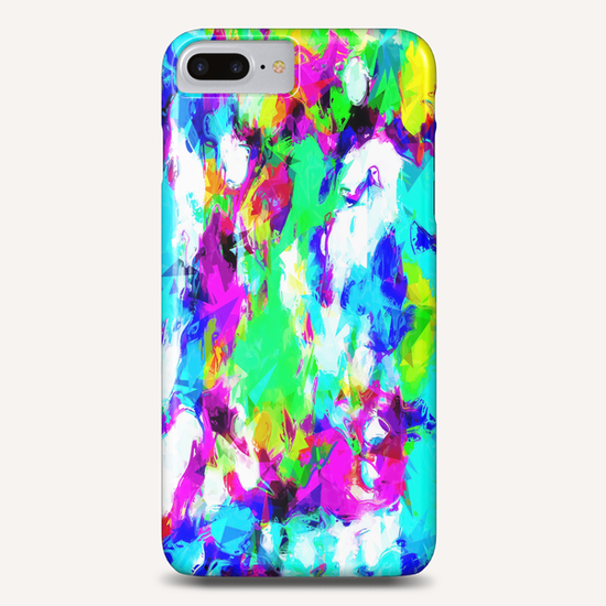 psychedelic geometric pattern painting abstract background in blue green pink yellow Phone Case by Timmy333