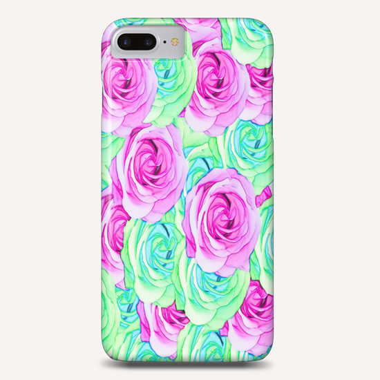 blooming rose texture pattern abstract background in pink and green Phone Case by Timmy333