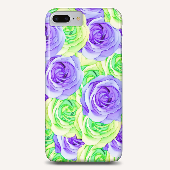 purple rose and green rose pattern abstract background Phone Case by Timmy333