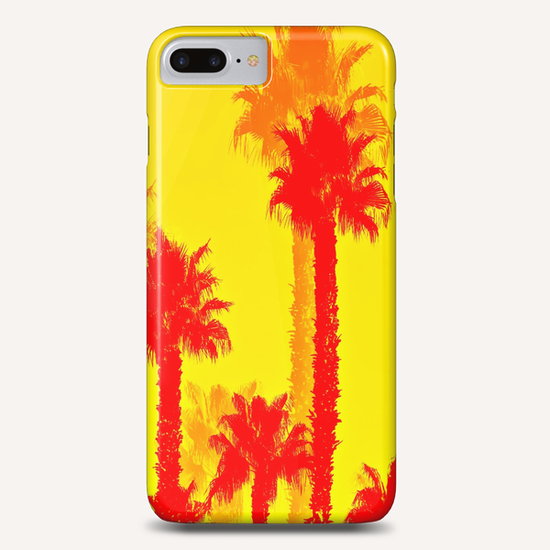 orange palm tree pattern abstract with yellow background Phone Case by Timmy333