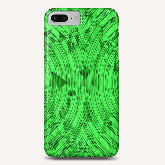 psychedelic geometric circle pattern abstract background in green Phone Case by Timmy333