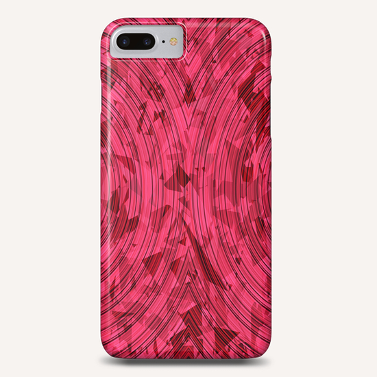 psychedelic geometric circle pattern abstract background in red and pink Phone Case by Timmy333