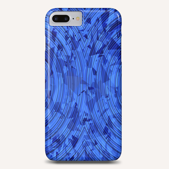 psychedelic geometric circle pattern abstract background in blue Phone Case by Timmy333