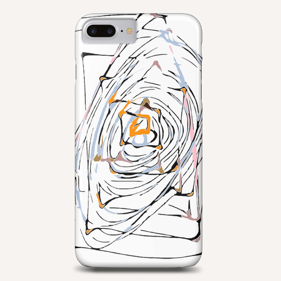 drawing square triangle and circle pattern abstract in orange blue and pink Phone Case by Timmy333