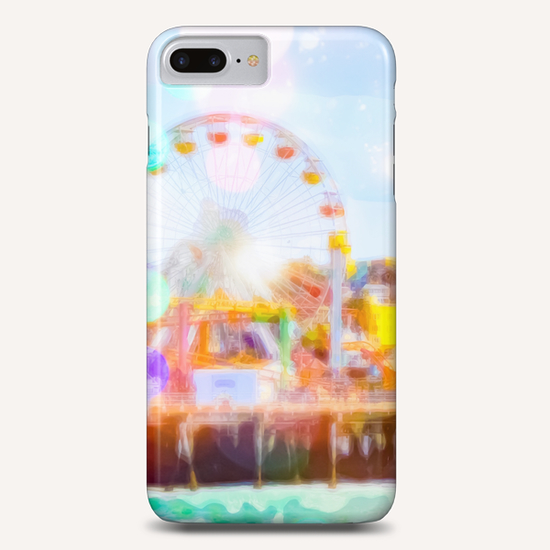 Santa Monica pier, California, USA with colorful bokeh abstract Phone Case by Timmy333