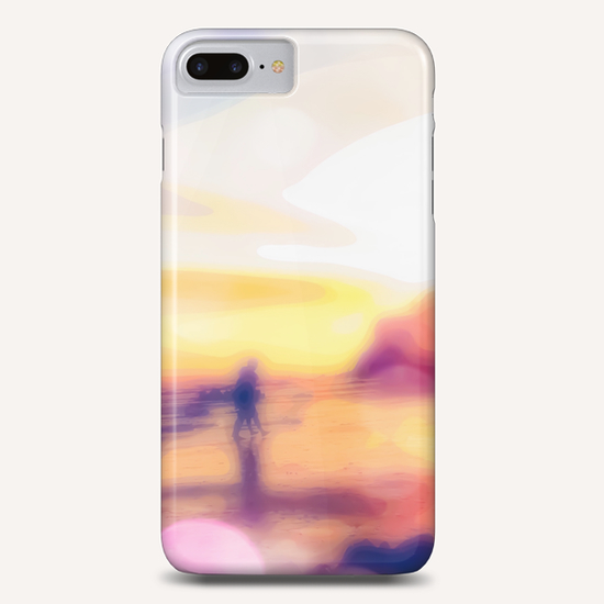 summer beach with sunset sky and beautiful bokeh light background Phone Case by Timmy333