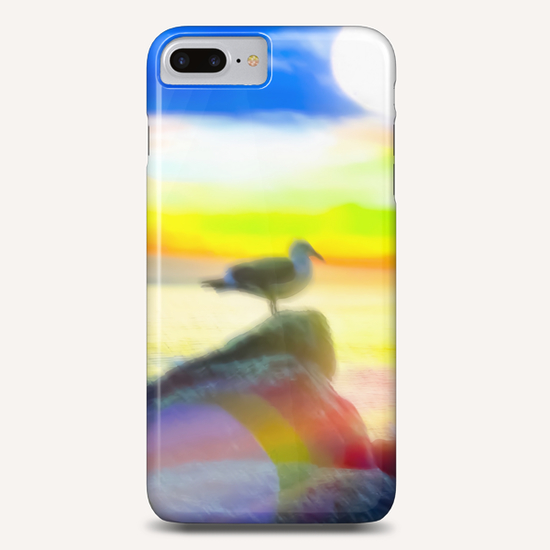 bird on the stone with the summer beach sunset background Phone Case by Timmy333