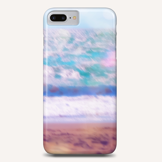 sandy beach with blue wave and summer light bokeh background Phone Case by Timmy333