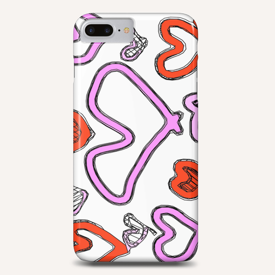 red and pink heart shape graffiti drawing Phone Case by Timmy333