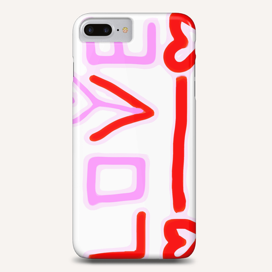 LOVE with pink and red heart Phone Case by Timmy333