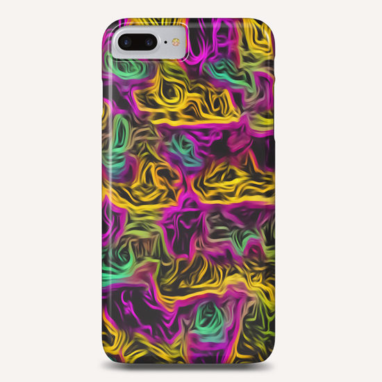 psychedelic painting texture abstract background in pink yellow blue Phone Case by Timmy333