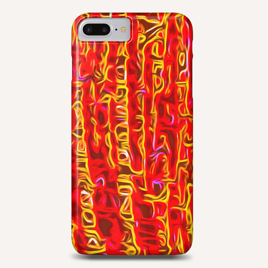 psychedelic painting texture abstract pattern background in red and yellow Phone Case by Timmy333