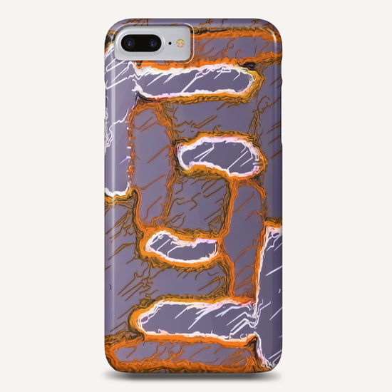 vintage psychedelic painting texture abstract background in orange and grey Phone Case by Timmy333