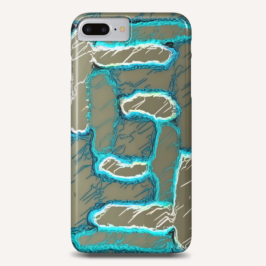 vintage psychedelic painting texture abstract background in blue and grey Phone Case by Timmy333