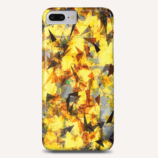 geometric triangle pattern abstract in yellow brown black Phone Case by Timmy333